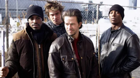 Mark Wahlberg, André 3000, Tyrese Gibson and Garrett Hedlund in Four Brothers.