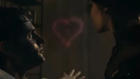 Penn Badgley and Ariana Grande in the music video for "The Boy is Mine".