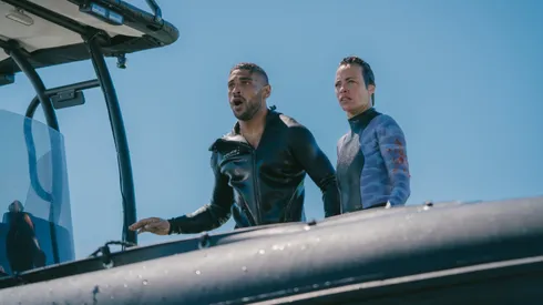 Bérénice Bejo and Nassim Lyes in Under Paris.