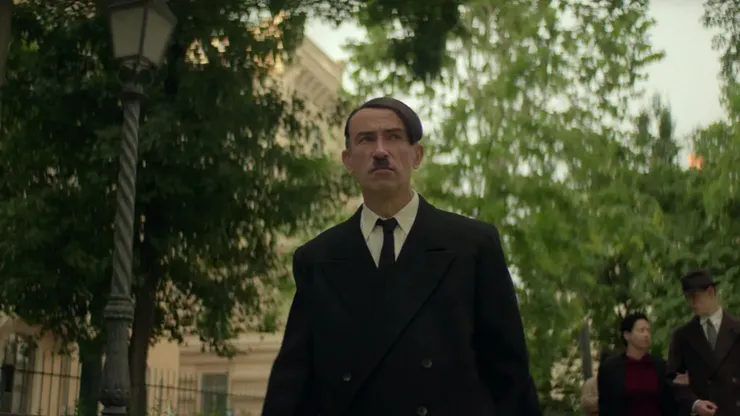 Karoly Kozma playing Adolf Hitler in the Netflix docuseries “Hitler and the Nazis: Evil on Trial"
