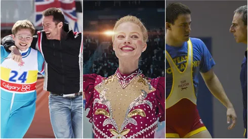 L-R: 'Eddie, The Eagle,' 'I, Tonya,' and 'Foxcatcher'