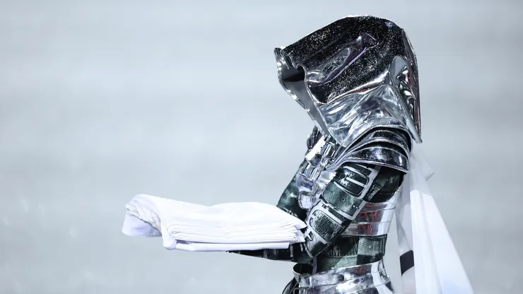 Floriane Issert as the Masked Amazon at the 2024 Olympic Games.