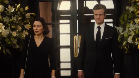 Colin Firth and Agni Scott in Bridget Jones' Baby.