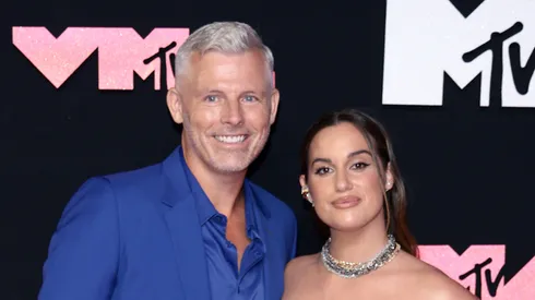 Des Bishop and Hannah Berner attend the 2023 MTV Video Music Awards at the Prudential Center on September 12, 2023 in Newark, New Jersey.