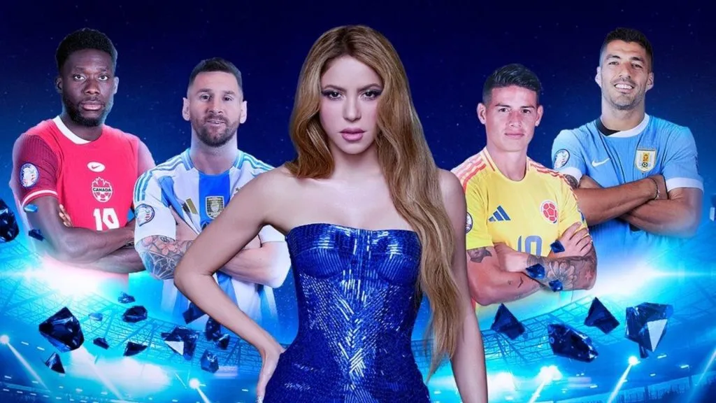 Shakira and the team captains. (Source: @copaamerica)
