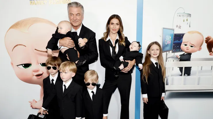 Alec Baldwin, Hilaria Baldwin and their kids attend as DreamWorks Animation presents The Boss Baby: Family Business World Premiere.