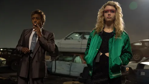Giancarlo Esposito and Mia Goth in MaXXXine.
