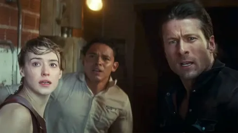 Daisy Edgar-Jones, Anthony Ramos and Glen Powell in 'Twisters'