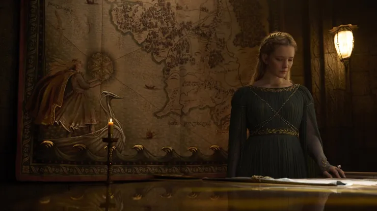 Morfydd Clark in The Lord of the Rings: The Rings of Power, Season 2.