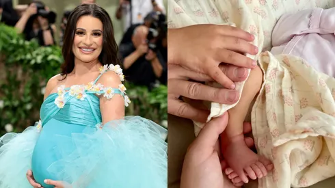 Lea Michele and the photo she uploaded to celebrate the birth of her daughter.