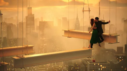 Nathalie Emmanuel and Adam Driver in Megalopolis.