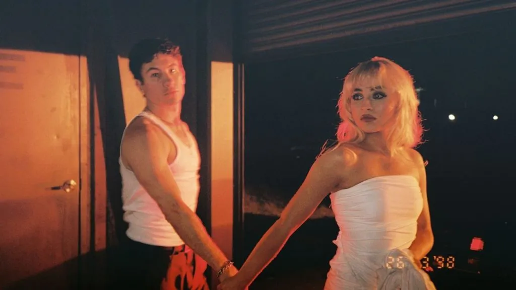 Sabrina Carpenter and Barry Keoghan behind the scenes of the music video “Please Please Please”. (Source: @keoghan92)