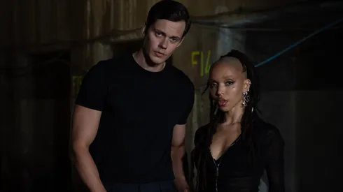 Bill Skarsgård and FKA twigs attends The Crow photocall at Kingsway Tram Tunnels on June 25, 2024.