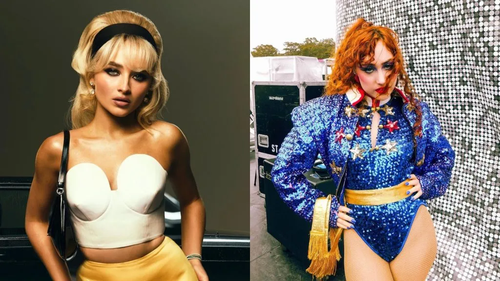 Sabrina Carpenter and Chappell Roan in 2024. (Source: @PopBase)