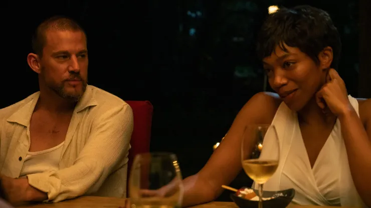 Channing Tatum and Naomi Ackie in "Blink Twice".