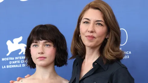 Cailee Spaeny and Sofia Coppola attend a photocall for the movie "Priscilla" at the 80th Venice International Film Festival on September 04, 2023 in Venice, Italy.