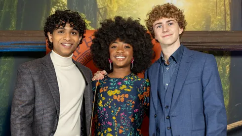 (L to R) Aryan Simhadri, Leah Sava Jeffries and Walker Scobell reprise their roles from 'Percy Jackson'