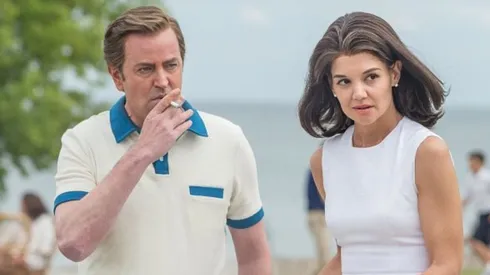 Matthew Perry and Katie Holmes in The Kennedys: After Camelot.