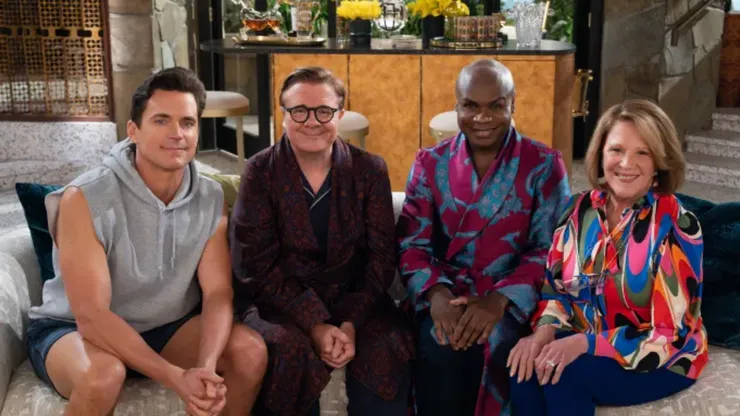 L-R: Matt Bomer, Nathan Lane, Nathan Lee Graham and Linda Lavin in ‘Mid-Century Modern’