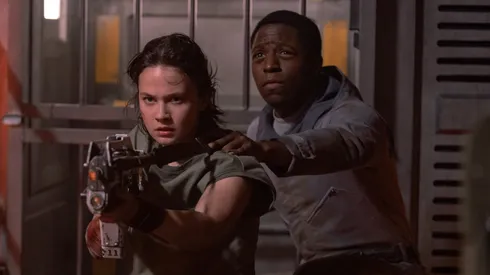 Cailee Spaeny and David Jonsson in "Alien: Romulus".