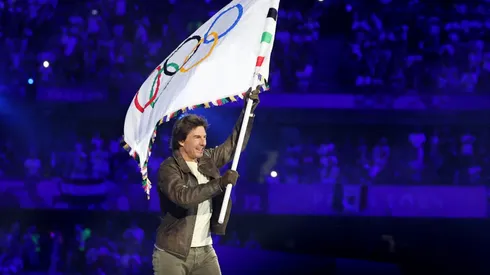 Tom Cruise with the Olympic Flag