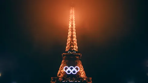 The Eiffel Tower is seen in fog following the Paris 2024 Olympic Games Opening Ceremony on July 26, 2024 in Paris, France.