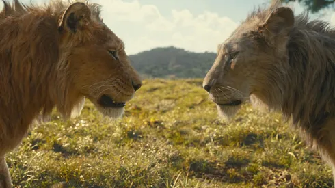 Kelvin Harrison Jr and Aaron Pierre in "Mufasa".