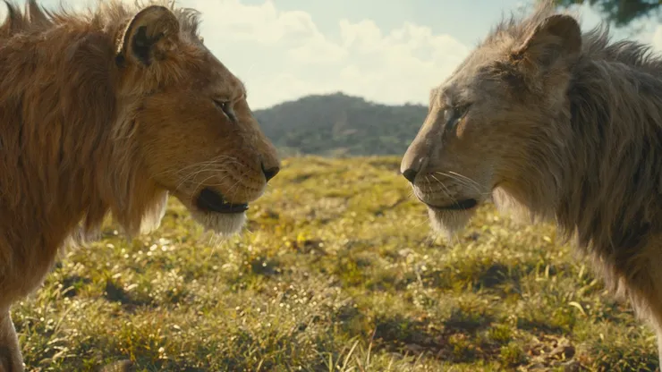 Kelvin Harrison Jr and Aaron Pierre in "Mufasa".