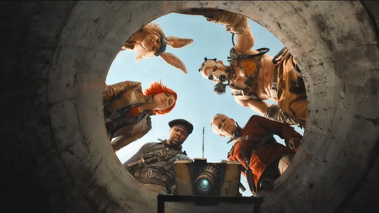 Jamie Lee Curtis, Cate Blanchett, Jack Black, Kevin Hart, Ariana Greenblatt and Florian Munteanu in Borderlands.