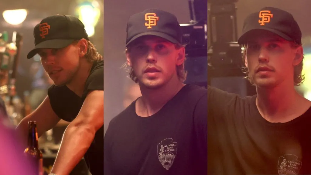 First images of Austin Butler as Hank Thompson in Caught Stealing. (Source: @AustinBMidias)