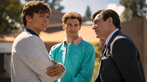 Javier Bardem, Nicholas Alexander Chavez and Cooper Koch in Monsters: The Lyle and Erik Menéndez Story.