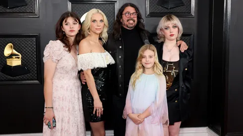Harper Grohl, Jordyn Blum, Dave Grohl, Ophelia Grohl and Violet Grohl attend the 65th GRAMMY Awards on February 05, 2023.