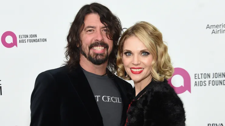 Dave Grohl and Jordyn Blum attend the 24th Annual Elton John AIDS Foundation's Oscar Viewing Party at The City of West Hollywood Park on February 28, 2016.