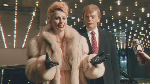 Sebastian Stan and Maria Bakalova in The Apprentice.