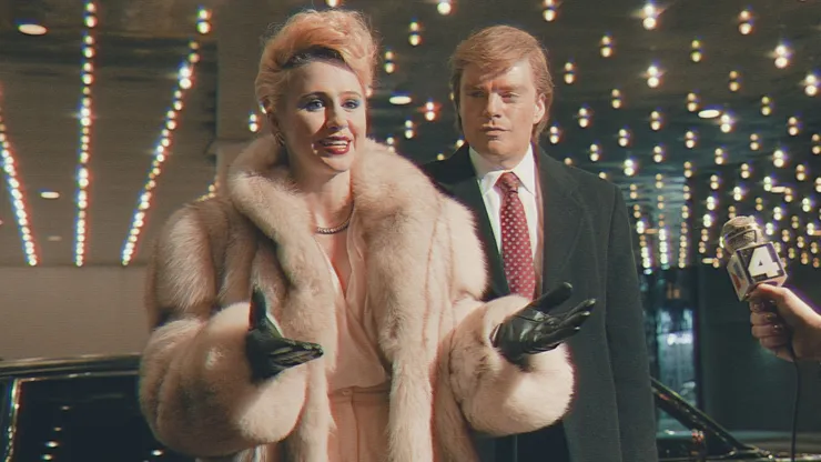 Sebastian Stan and Maria Bakalova in The Apprentice.
