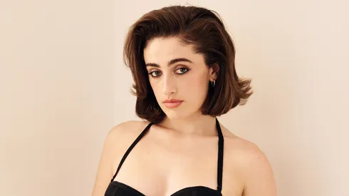 Rachel Sennott of 'SATURDAY NIGHT' poses in the Getty Images Portrait Studio Presented by IMDb and IMDbPro during the Toronto International Film Festival.