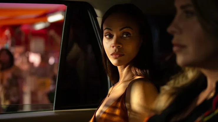 Zoe Saldana and Karla Sofía Gascón in Emilia Pérez.