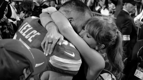 Travis Kelce and Taylor Swift in 2024.