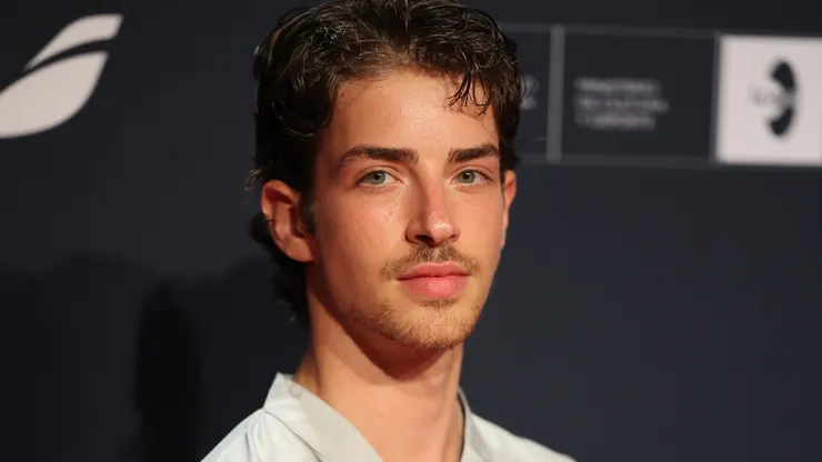 Manu Rios poses during the red carpet for the 11th edition of Premios Platino at Xcaret on April 20, 2024.