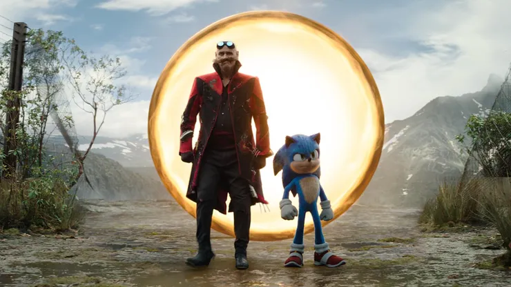 Jim Carrey and Ben Schwartz in Sonic the Hedgehog 3.