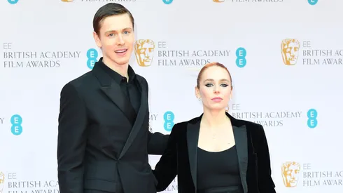 Harris Dickinson and Rose Gray attend the EE British Academy Film Awards 2022 at Royal Albert Hall on March 13, 2022.