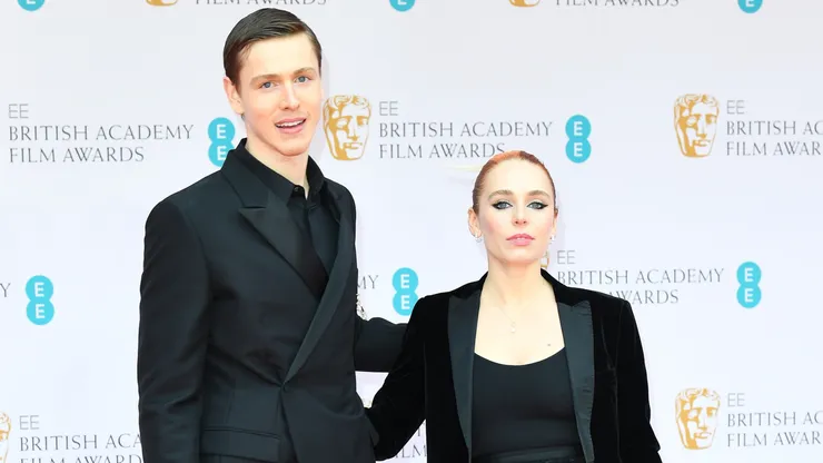 Harris Dickinson and Rose Gray attend the EE British Academy Film Awards 2022 at Royal Albert Hall on March 13, 2022.