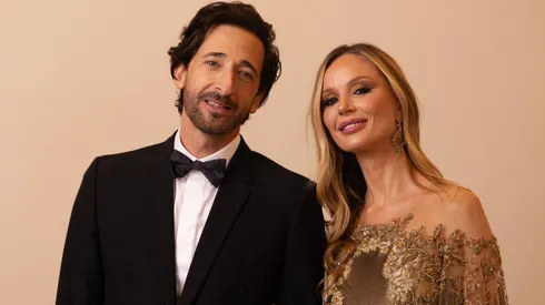 Adrien Brody and Georgina Chapman pose in the portrait studio during the Red Sea International Film Festival 2023 on December 07, 2023.