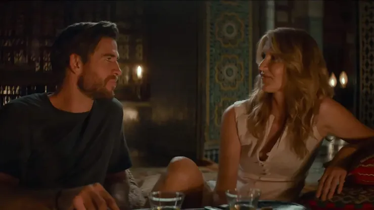 Liam Hemsworth and Laura Dern in "Lonely Planet".