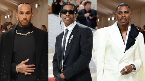 Lewis Hamilton and Colman Domingo at The 2024 Met Gala Celebrating "Sleeping Beauties: Reawakening Fashion" — A$AP Rocky at The 2023 Met Gala Celebrating "Karl Lagerfeld: A Line Of Beauty".