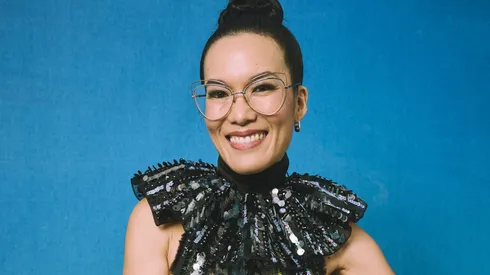 Ali Wong poses in the IMDb Portrait Studio at the 2024 Independent Spirit Awards.