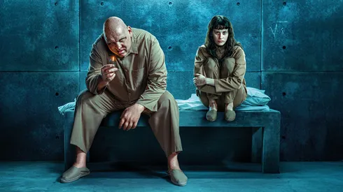 Hovik Keuchkerian and Milena Smit in The Platform 2.