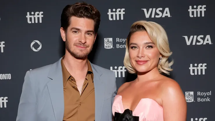 Andrew Garfield and Florence Pugh attend the premiere of "We Live in Time" during the 2024 Toronto International Film Festival.