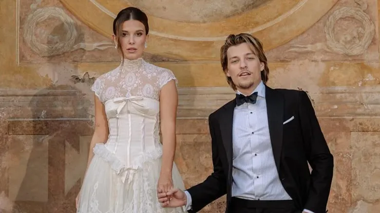Millie Bobby Brown and Jake Bongiovi at their wedding in May 2024.