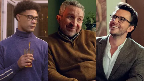 Darragh Hand, Eddie Marsan and Jonathan Bailey in Heartstopper, Season 3.